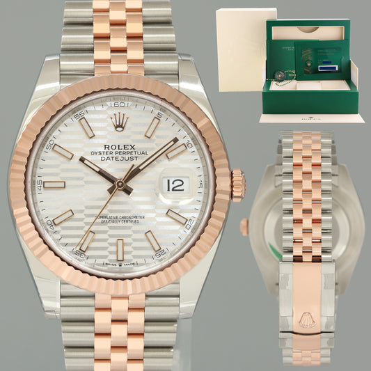 2023 PAPERS NEW Rolex DateJust 41 126331 Motif Rose Gold Two-Tone Jubilee Watch Box