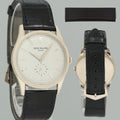 PAPERS MINT Patek Philippe 5196G 37mm white Gold Calatrava Black Leather Watch Box