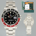 PAPERS 1997 MINT Rolex GMT-Master II Coke Red Black Steel 16710 40mm Watch Box