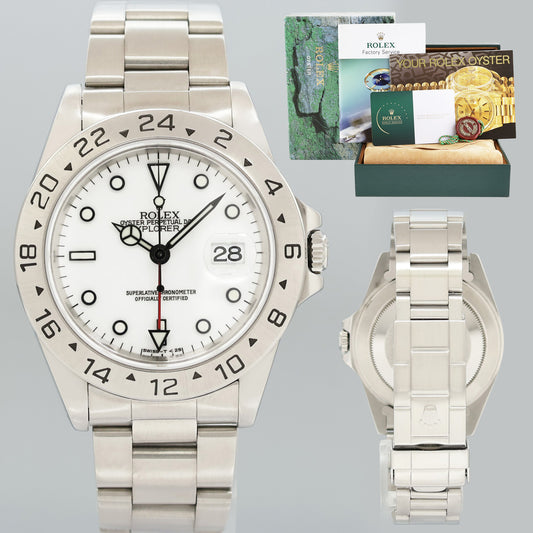 2024 RSC PAPERS Rolex Explorer II White 16570 40mm Polar Stainless Steel GMT Watch Box