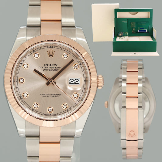 2024 NEW PAPERS Rolex DateJust 41 126331 Diamond Rose Gold Two-Tone Watch Box