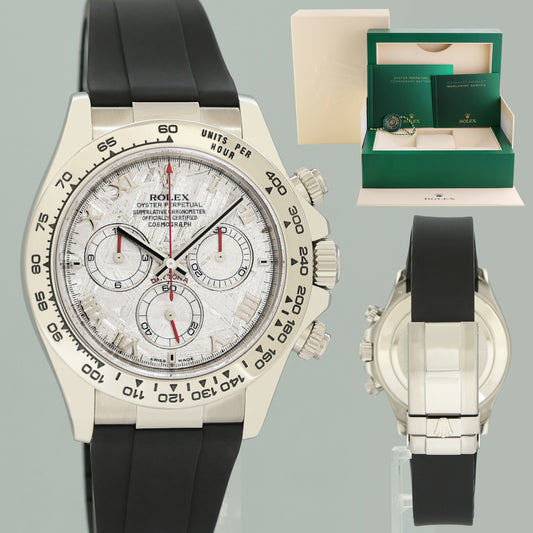 MINT 2005 Rolex Daytona White Gold 116519 Meteorite Roman Leather Watch Box