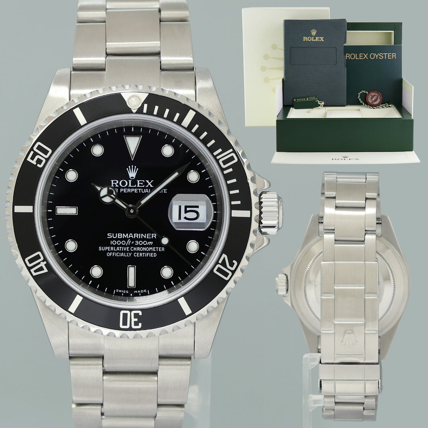 2005 MINT Rolex Submariner Date 16610 Steel Black 40mm Watch Box