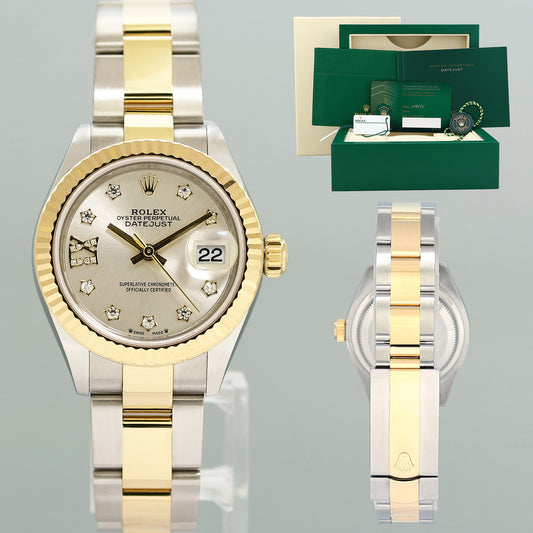 2021 NEW PAPERS Ladies Rolex DateJust 279173 Star Diamond 28mm Two Tone Watch Box