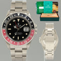 1996 Rolex GMT-Master II Coke Red Black Steel 16710 40mm Watch Box
