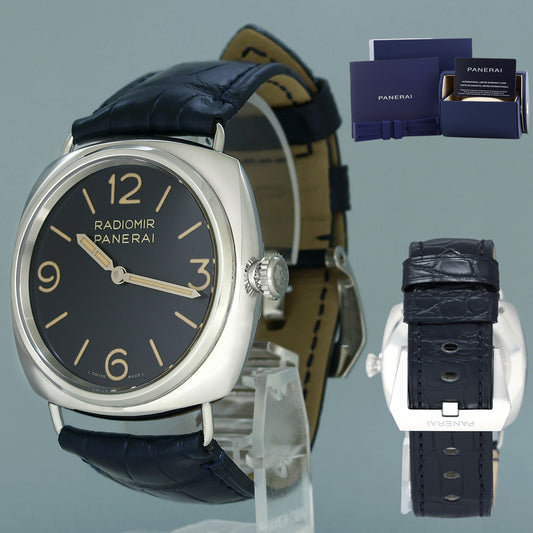 NEW PAPERS Panerai Radiomir 45mm PAM01383 Blue PAM 1383 Stainless Steel Men's Watch Box