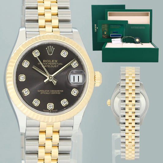 NEW 2026 PAPERS Ladies Rolex DateJust 31mm Grey Diamond Jubilee Gold 278273 Watch