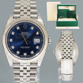 2024 NEW Rolex DateJust 41 Blue Diamond Jubilee White Gold Fluted 126334 Watch Box