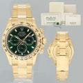 2025 ROLEX CPO PAPERS GREEN DAYTONA Rolex 116508 Yellow Gold John Mayer Watch