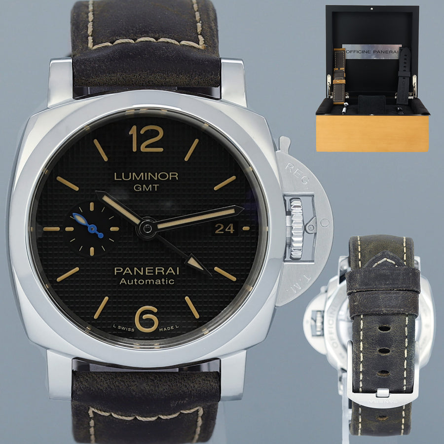 MINT Panerai Luminor 1950 GMT 42mm Steel Watch PAM01535 PAM 1535 Watch Box