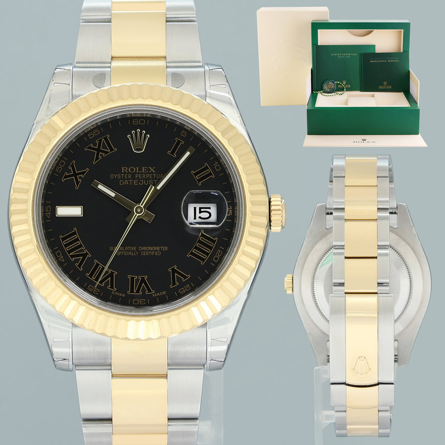 STICKERS NEW Rolex Datejust 2 Wimbledon 116333 Two-Tone Yellow Gold Oyster Watch Box
