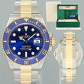 2021 NEW PAPERS Rolex Submariner 41mm Blue 126613LB Two Tone Gold Steel Watch Box