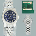 2014 MINT Ladies Rolex DateJust 179174 Blue Roman Jubilee 26mm Watch Box