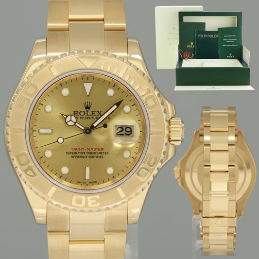 2007 MINT Rolex 40mm Yacht-Master 18k Yellow Gold 16628 Champagne Watch Box