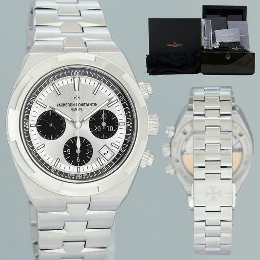 2024 PAPERS MINT Vacheron Constantin 5520v Silver PANDA Steel 42.5mm Overseas Chrono Watch