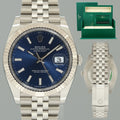 2024 NEW PAPERS Rolex DateJust 41 Blue Stick Jubilee Fluted 126334 Watch Box