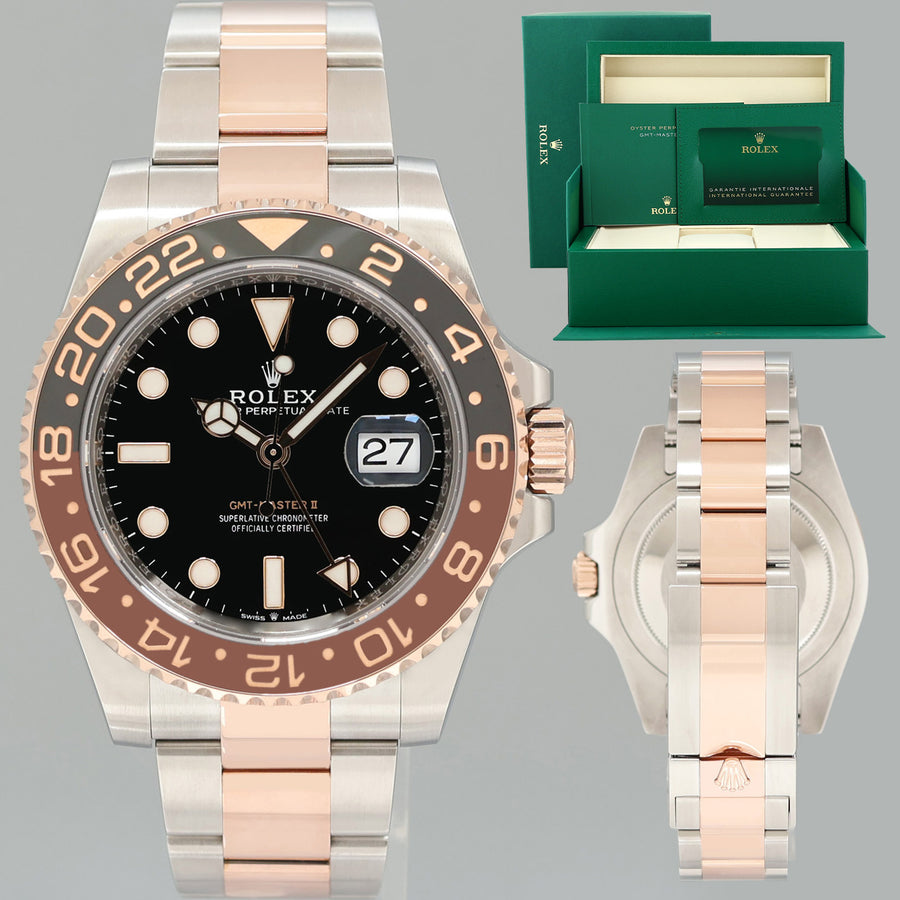 2026 NEW PAPERS Rolex 126711CHNR GMT Master II Root Beer Rose Gold Watch Box