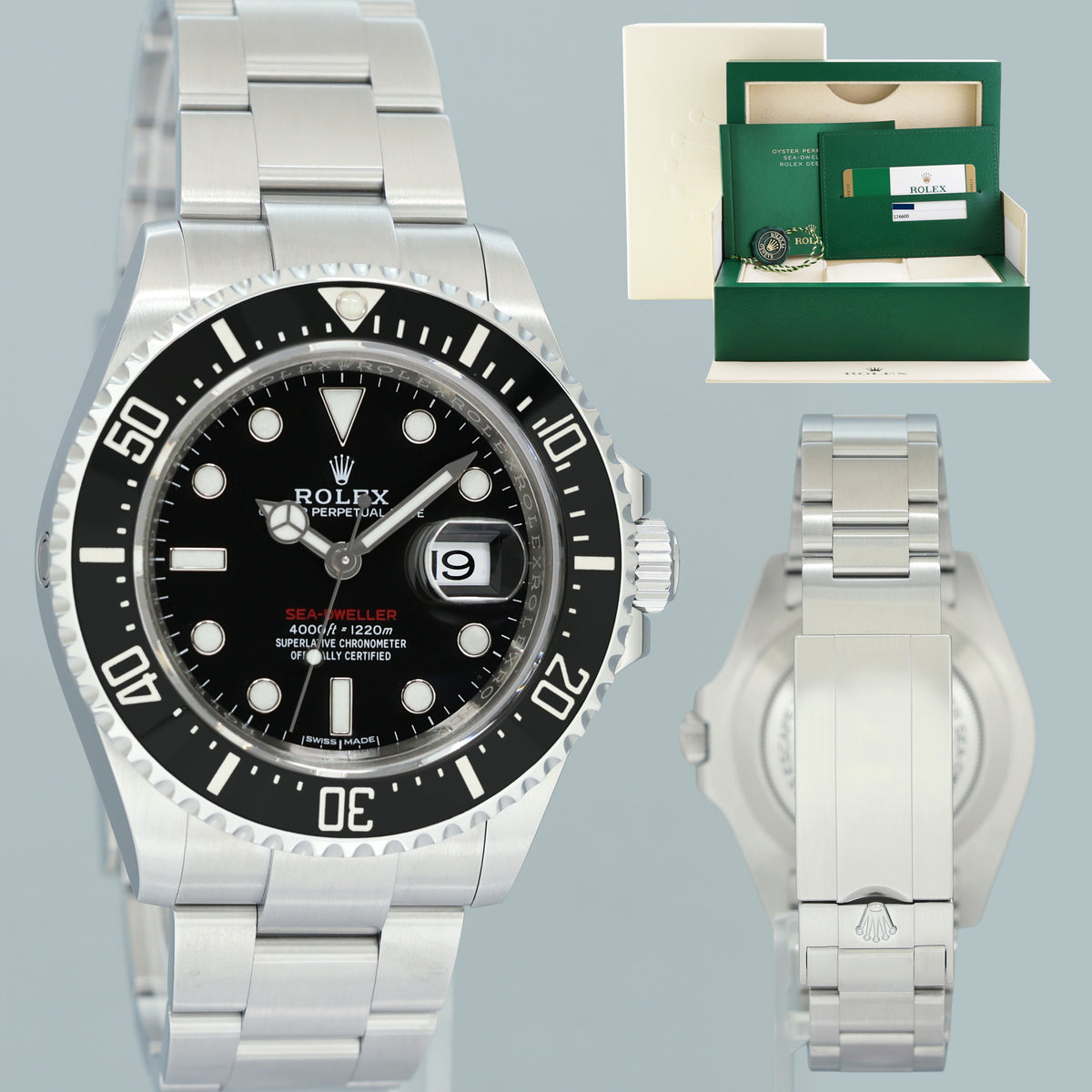 2018 MINT PAPERS Rolex 126600 Red Seadweller SD43 43mm Mark 1 Mk1 Watch Box