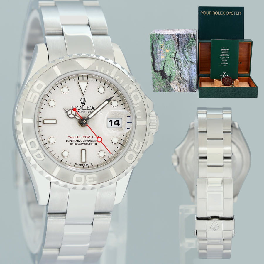 MINT Ladies Rolex Yacht-Master Steel 169622 29mm Platinum Watch Box