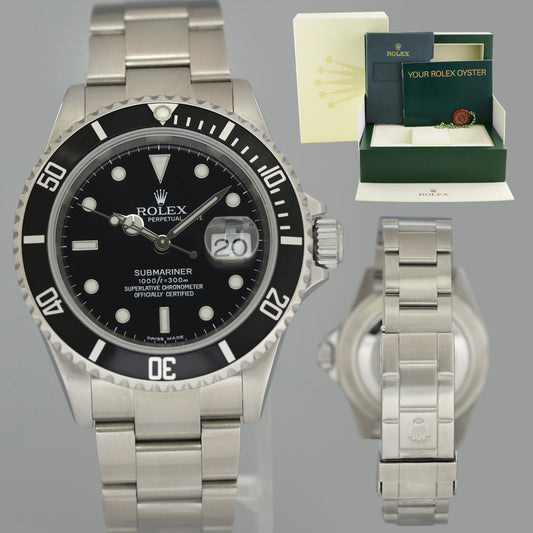 2005 MINT Rolex Submariner Date 16610 Steel Black 40mm Watch Box