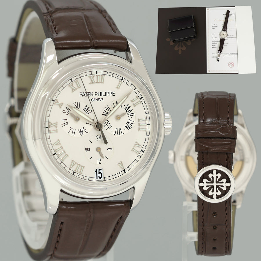 PAPERS MINT Patek Philippe White Gold Annual Calendar 5035G Calatrava Roman Watch