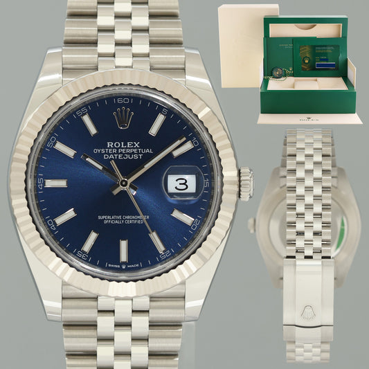 2024 NEW PAPERS Rolex 126334 DateJust 41 Blue Stick Jubilee Fluted Watch Box