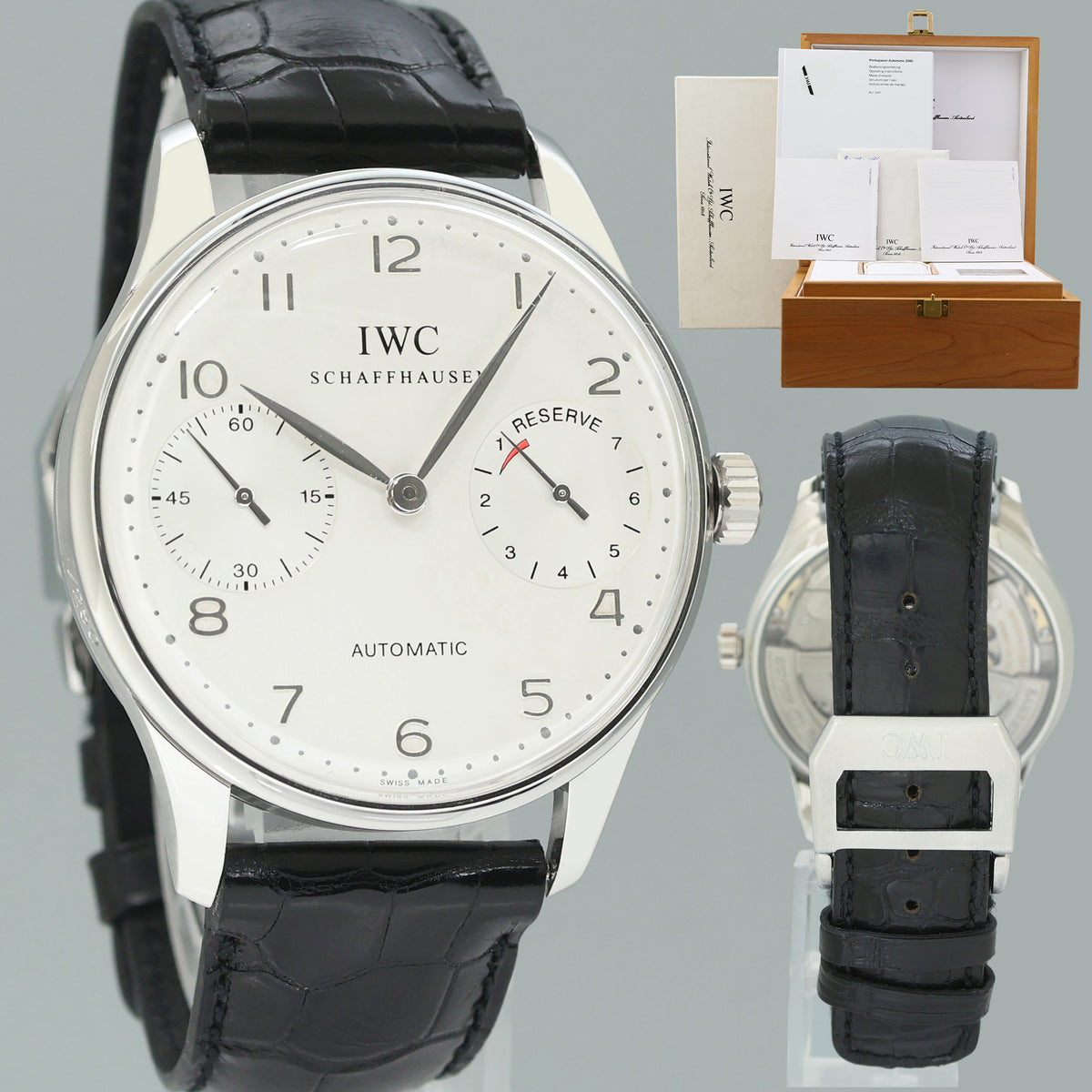 MINT 223/250 Limited IWC PORTUGIESER AUTOMATIC 2000 Ref 5000 Leather Platinum Watch