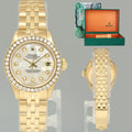 Pearl Diamond Ladies Rolex DateJust 6917 Jubilee 26mm Yellow Gold Watch Box