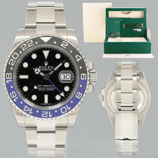 2013 MINT PAPERS Rolex GMT Master II 116710 BLNR 40mm Steel Batman Blue Watch