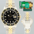MINT Rolex GMT-Master 2 16753 Two-Tone Yellow Jubilee Black Dial 40mm Watch Box