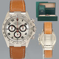 MINT Rolex Daytona White Gold 116519 Silver Racing Dial Leather Watch Box