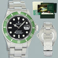 MINT Rolex Flat 4 Kermit F Serial 16610LV Green Submariner 40mm Watch Box