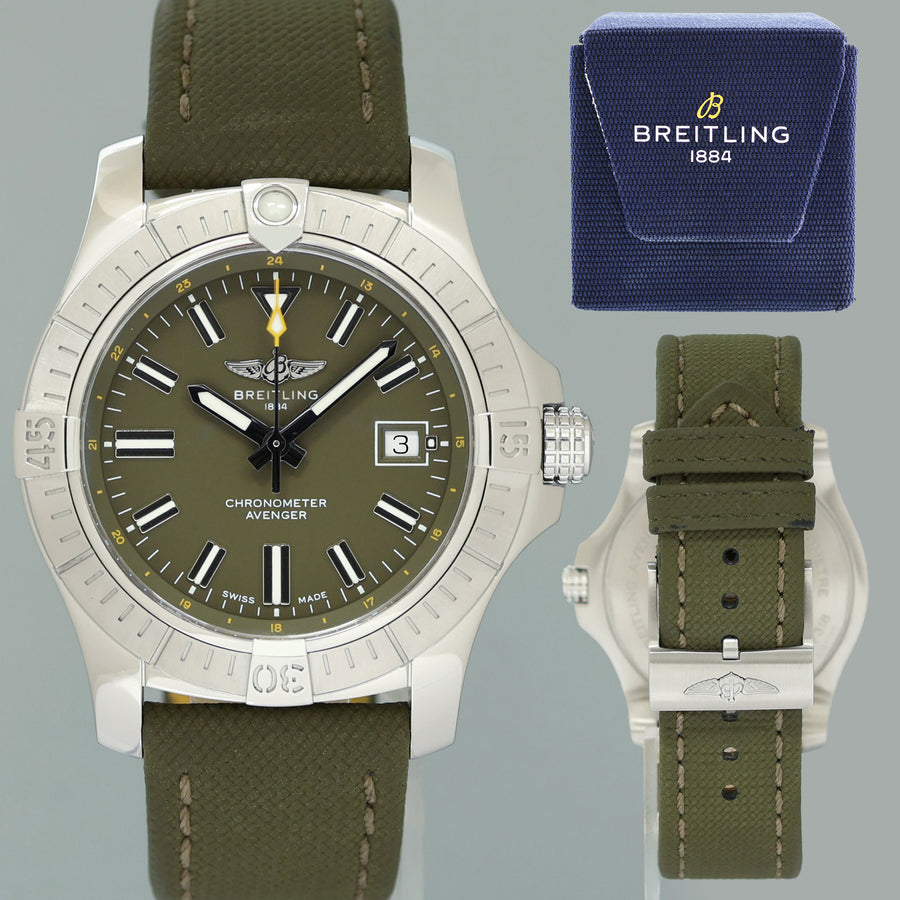 PAPERS MINT Breitling Chronometer Avenger Automatic 43mm Men's Green Watch A17318