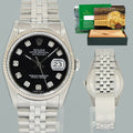 MINT Rolex DateJust 16234 Black Diamond Jubilee White Gold Fluted Watch Box