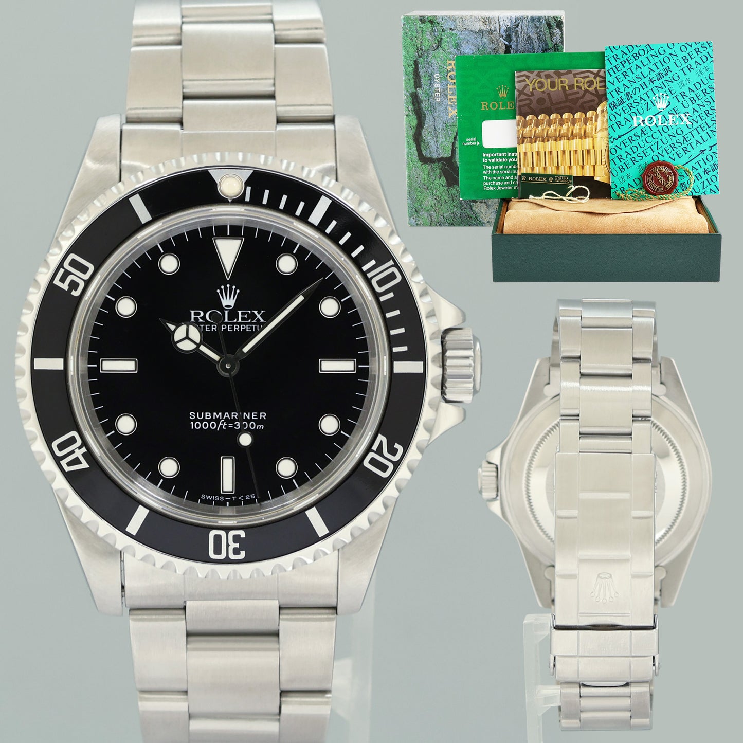 MINT Rolex Submariner No-Date 2 Line Dial 14060 Steel Black 40mm Watch Box