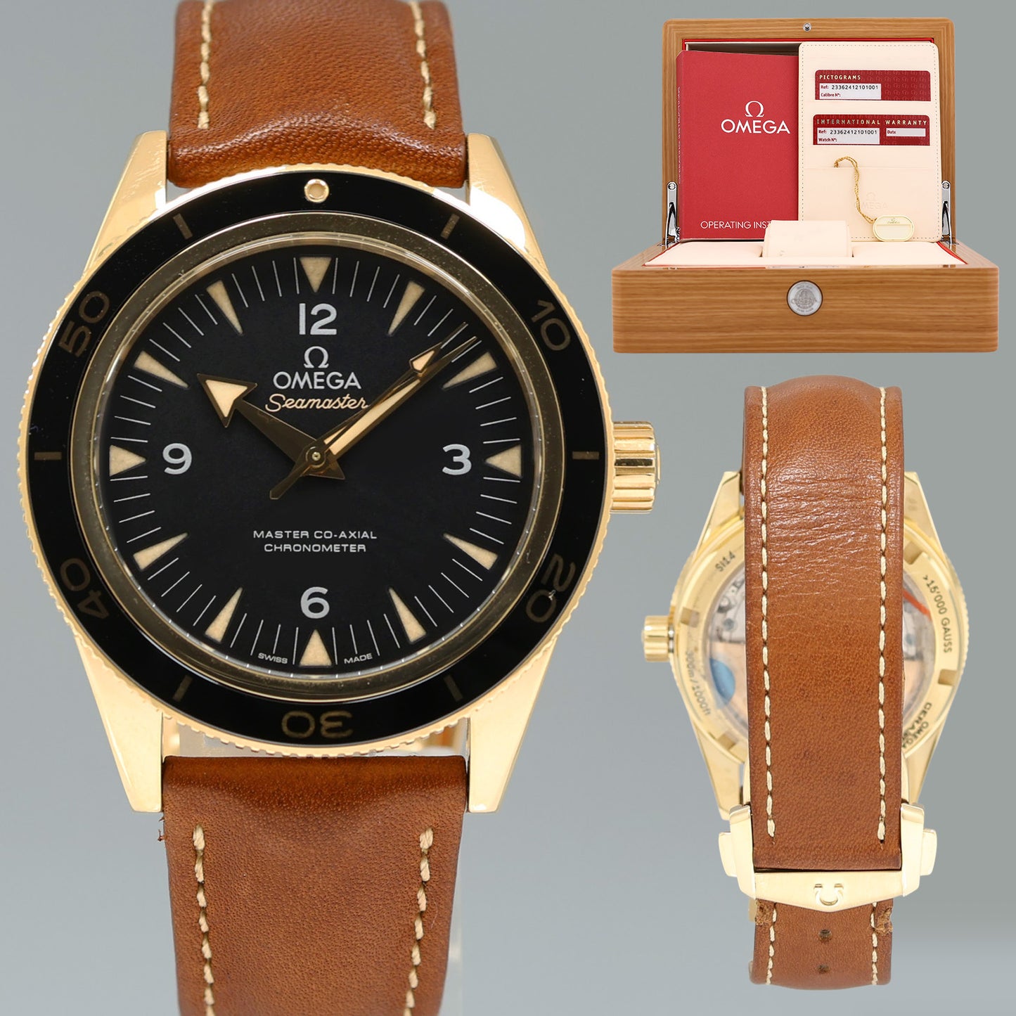 PAPERS MINT Omega Seamaster 300 41mm Sedna Rose Gold 233.62.41.21.01.001 Watch Box