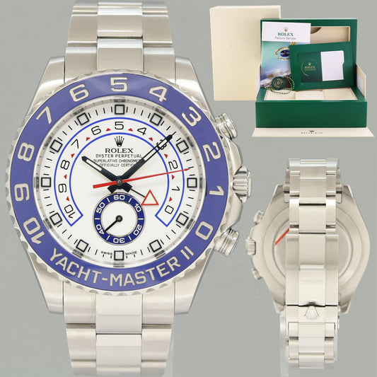 2024 RSC PAPERS Rolex Yacht-Master II Steel White 44mm Blue Ceramic 116680 Watch Box