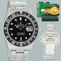 PAPERS 1997 MINT Rolex 16710 GMT-Master II Black Steel 40mm Watch Box