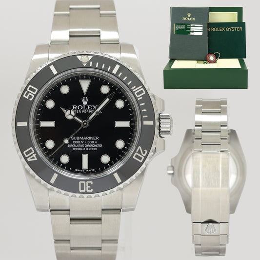 MINT PAPERS Rolex Submariner No Date 114060 Steel Black Ceramic Watch Box
