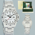 2005 PAPERS MINT Rolex 16570 Explorer II White 40mm No Holes Polar GMT Watch Box