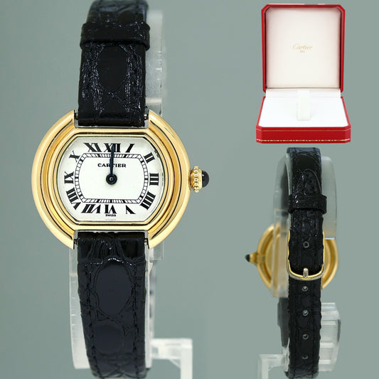 Ladies Vintage Cartier Ellipse 6708 18K Yellow Gold 26mm Watch