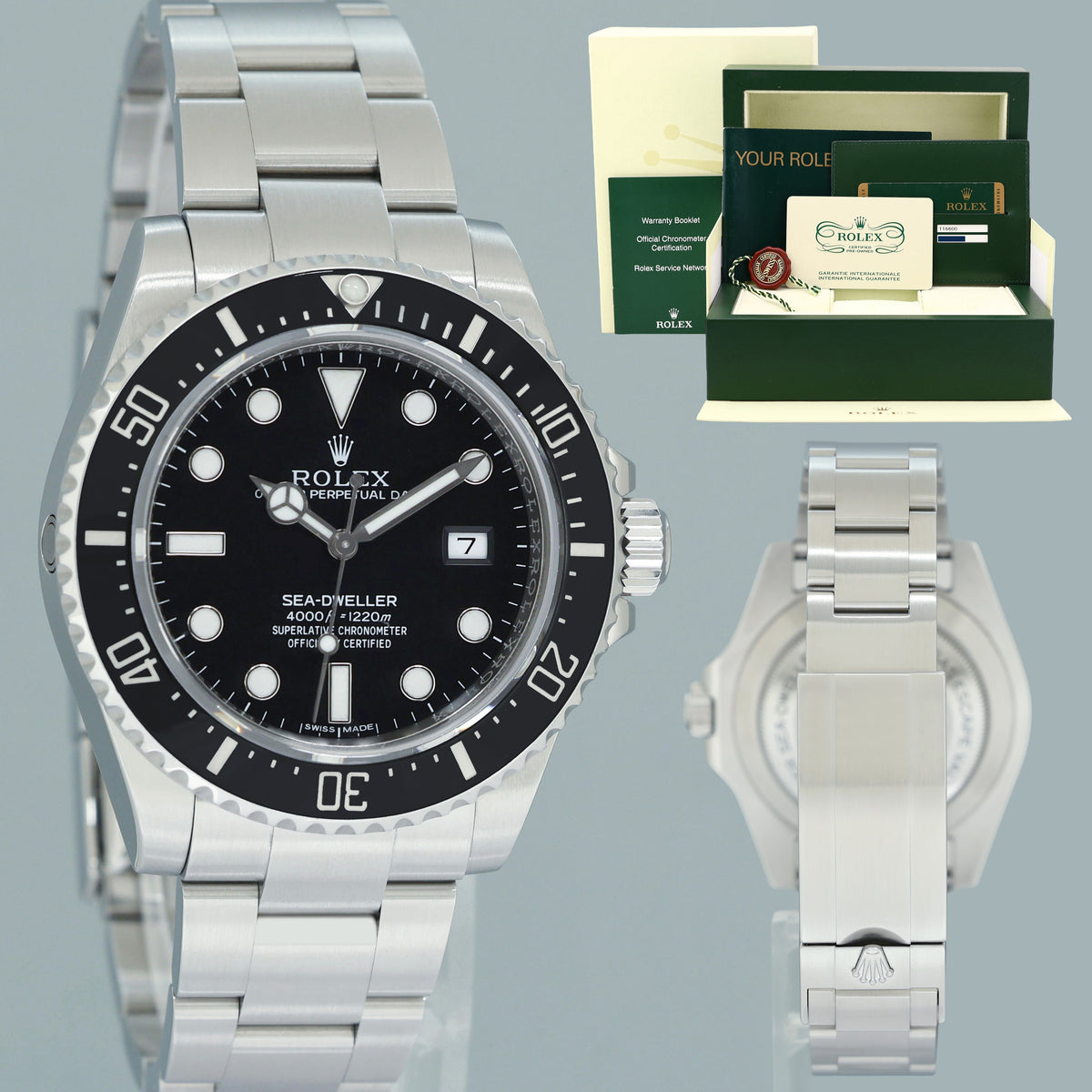 2024 CPO & PAPERS Rolex 116600 Seadweller SDK4 4000 Steel Black 40mm Ceramic  Watch