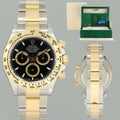 2026 NEW PAPERS Rolex Daytona 126503 Black Chronograph Two Tone Gold Steel Watch