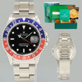 MINT Rolex 16710 GMT-Master II Pepsi Blue Red 40mm Tritium Steel Watch Box