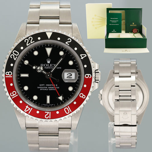 2007 MINT COKE Rolex GMT-Master II Red Black Steel Error Rectangular 16710 Watch Box