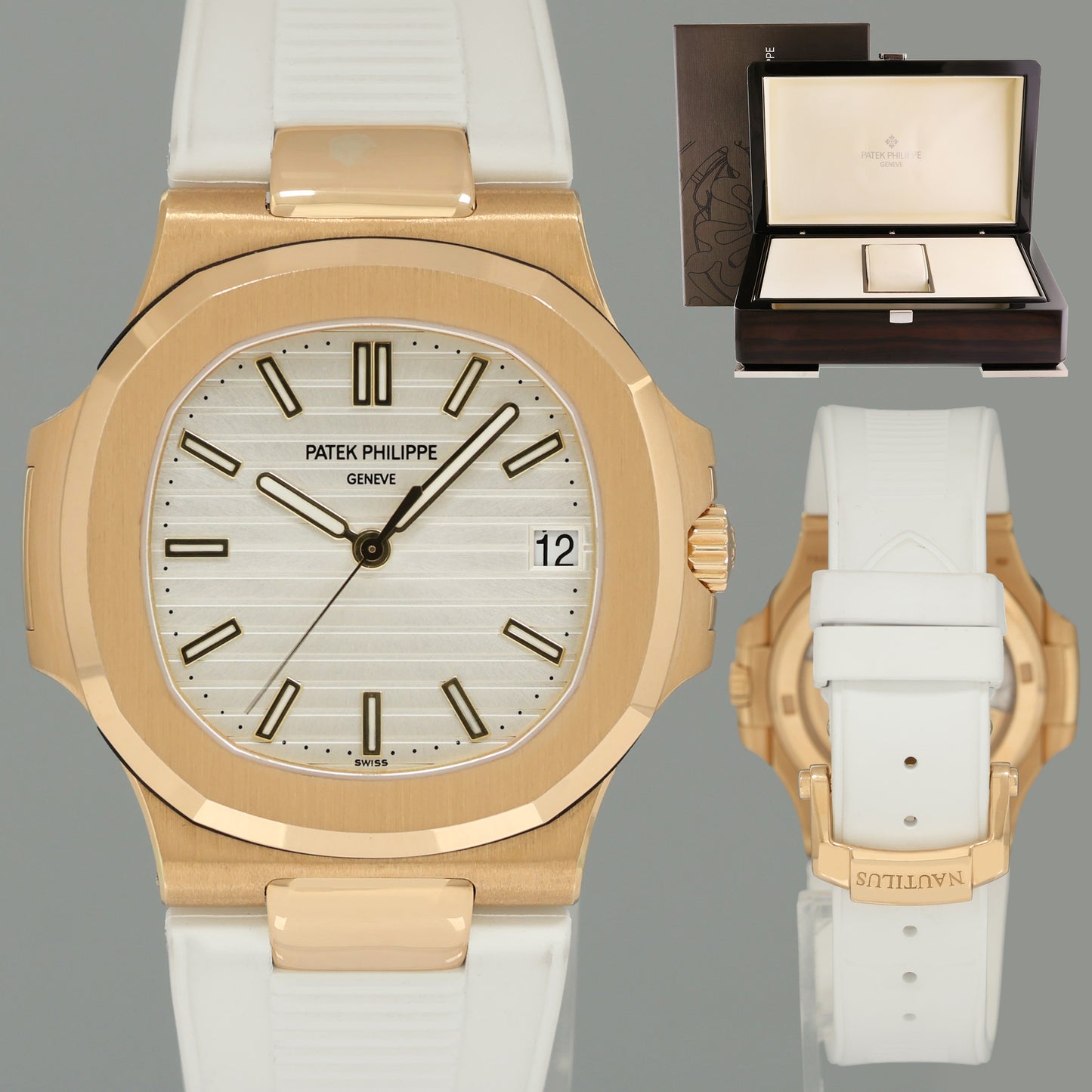 MINT Patek Philippe Nautilus 5711J White 18k Yellow Gold 5711J-001 Watch Box