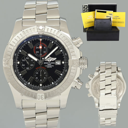 2009 Papers MINT Breitling Super Avenger A1337011 48MM Black Stainless Steel Box
