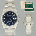 2024 NEW PAPERS Blue Motif Rolex DateJust 36mm 126200 Steel Oyster Band Watch Box
