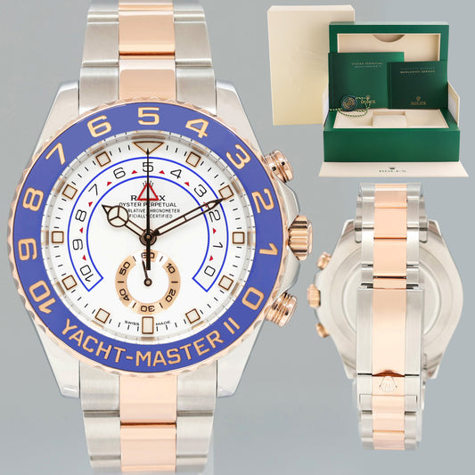 MINT 2022 Rolex Yacht-Master II 116681 Steel Everose Gold Mercedes Hands Watch Box