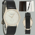 PAPERS MINT Patek Philippe 5196G 37mm white Gold Calatrava Black Leather Watch Box